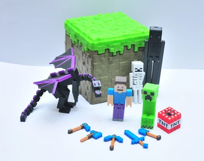 Набор в коробке Майнкрафт Minecraft 6шт в коробке в шкатулке Стив Криппер Эндер-дракон Скелет Эндермен