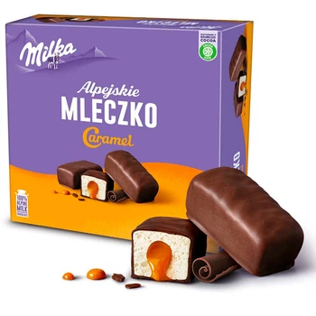 Конфеты Птичье молоко Milka Alpejskie Mleczko (карамельный вкус) 330 г