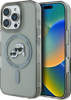 Панель Karl Lagerfeld IML Metal Karl&Choupette Head MagSafe для Apple iPhone 16 Pro Max Black (KLHMP16XHLSKCK)