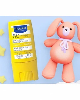 Сонцезахисний крем стик для всієї родини Mustela Sun Stick SPF50 Family СПФ дитячий засіб від сонця водостійкий без спирту