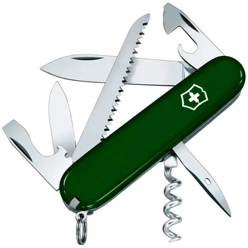 Ніж складаний, мультитул Victorinox Camper (91мм, 13 функцій), зелений 1.3613.4
