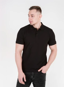 Чорна футболка поло чоловіча CLASSIC 95/5 XL (822-01xl)