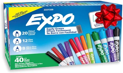 Набор маркеров EXPO Dry Erase Ultimate Pack, 40 шт — разные типы наконечников, яркие цвета, для досок и офиса (071641233690)