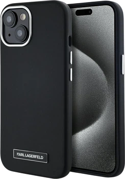 Etui plecki Karl Lagerfeld FW Metal Plate MagSafe do Apple iPhone 15 Black (3666339254889)