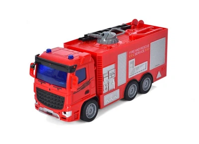 Машина Metr Plus FD381A пожежна 1:30 радіокерована акумулятор USB гумові колеса в коробці 31-14,5-13 см з водометом