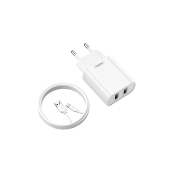Зарядний пристрій мережевий Remax Jane + кабель USB 2.0 to microUSB 1М, білий