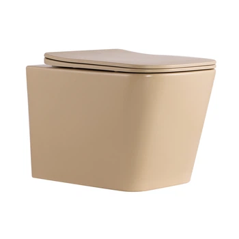Унитаз подвесной Qtap Tern Ultra Quiet 520×345×325 мм, Beige, с сиденьем Slim Duroplast / Soft-close / Quick Release
