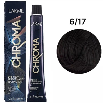 Безаммиачная перманентная краска для волос Lakme Chroma Permanent Hair Color 6/17 Blue Ash Dark Blonde 60 мл