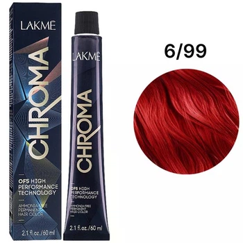 Безаммиачная перманентная краска для волос Lakme Chroma Permanent Hair Color 6/99 Red Red Dark Blonde 60 мл