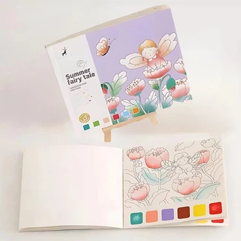 Альбом для раскрашивания с акварельными красками раскраска "Summer fairy tale" для творчества и живописи 5131389