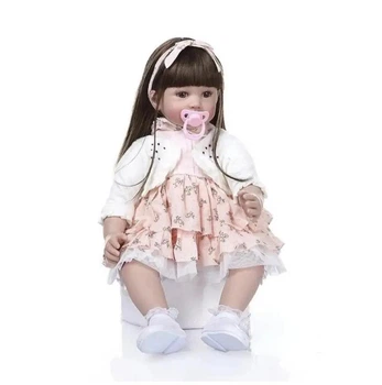 Силіконова Колекційна Лялька Реборн Reborn ( Вінілова дівчинка Doll Nikole ) Висота 60 см