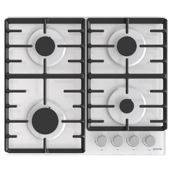 Варочная поверхность газовая Gorenje GT642AXW на стекле 60 см решетки чугун Белый