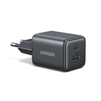 Зарядний пристрій Ugreen GaN 20 W Dual-port Charger USB-C USB-A Black (X514)