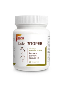 Витаминно-минеральная добавка Dolfos Dolvit Stoper для лечения диареи у собак и кошек 30 таб.