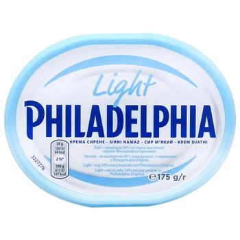 Крем-сир Light Philadelphia Kraft 175 г (01562756)