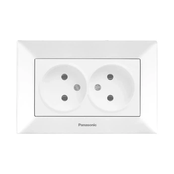Розетка двойная без заземления Arkedia Slim белая ABS [WNTC02042WH-UA1] Panasonic