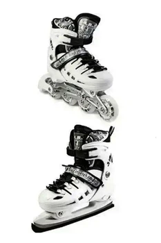 Детские раздвижные роликовые коньки Scale Sport Original 2 в 1 ролики + коньки цвет белый SCALE SPORTS ЦБ-00206837