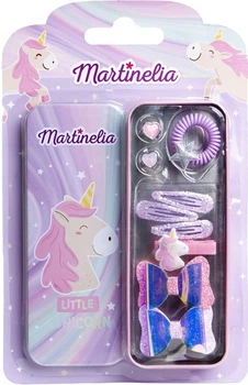 Набір аксесуарів для волосся Martinelia Little Unicorn для дітей в металевій коробці (80085C) (8436591925941)