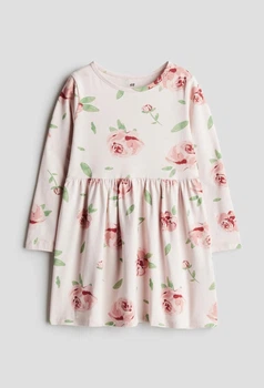 Дитяча бавовняна сукня для дівчинки H&M 122-128 см Світло-рожева (25120304D)