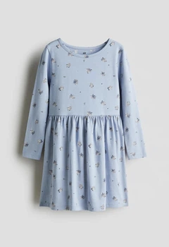 Дитяча бавовняна сукня для дівчинки H&M 92 см Синя (25120306A)