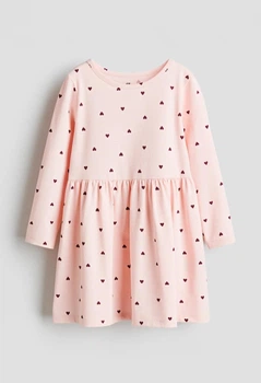 Дитяча бавовняна сукня для дівчинки H&M 98-104 см Світло-рожева (25120305B)