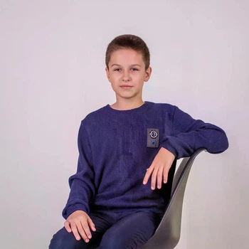 Светр в'язаний дитячий SmileTime Compass, темно-синій, розмір 104