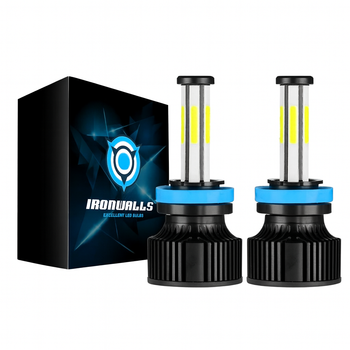 Комплект 2 LED лампи для фар далекого/ближнього світла IRONWALLS H11/H9/H8 6500K 420000LM