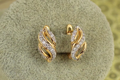 Сережки Xuping Jewelry Лірика з родієм 1,6 см золотисті