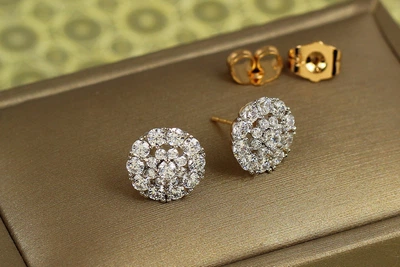 Серьги гвоздики Xuping Jewelry Омега с родием 11 мм золотистые