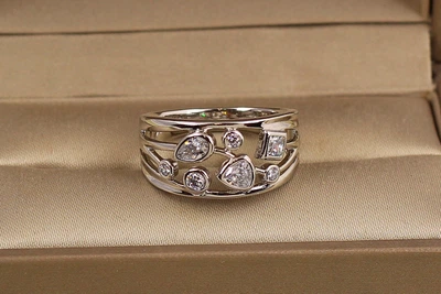 Кольцо Xuping Jewelry Мозайка р 16 серебристое