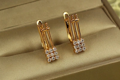 Серьги Xuping Jewelry Диез 1.8 см золотистые