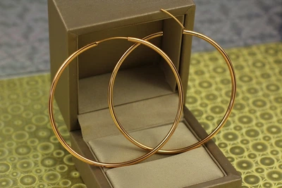 Сережки кільця Xuping Jewelry 6 см золотисті