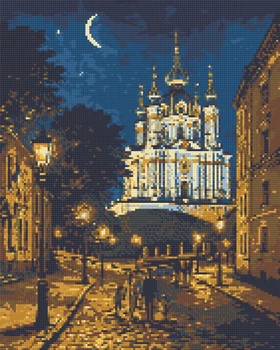 Алмазная мозаика/вышивка Вечерний Киев 40*50 см Оригами OD 3473