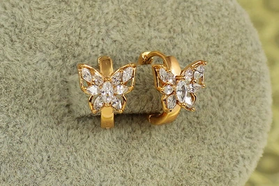 Серьги детские Xuping Jewelry Удивительная бабочка 1,2 см золотистые