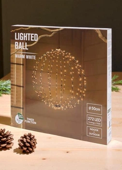 Підвісна світлодіодна куля Livarno Home «StarSphere» 272 LED D-50cm з таймером Теплий білий