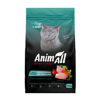 Animall сухой корм для стерилизованных кошек с Курицей и свежей Ягнятиной 12 кг