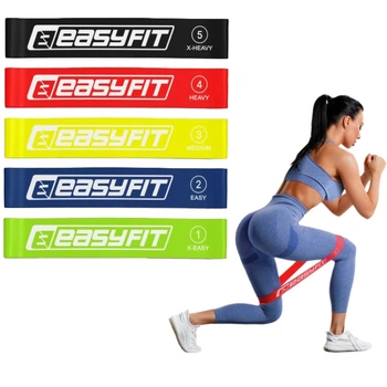 Резинка для фитнеса EasyFit Mix набор 5 шт 2.5-20 кг + чехол (EF-1813)