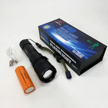 Ручний фонарь X-Balog BL-1827-P90, 500 лм, USB зарядка, анодований алюміній