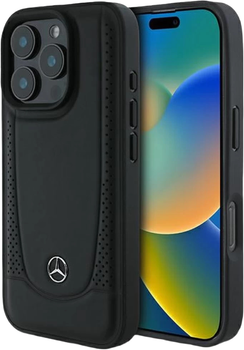 Панель Mercedes Leather Urban для Apple iPhone 16 Pro Max Black (MEHCP16XARMBK)