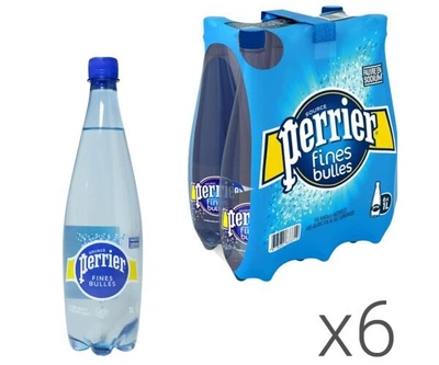 Упаковка минеральной слабогазированной воды Perrier Fines Bulles ПЭТ 6 шт. х 1 л