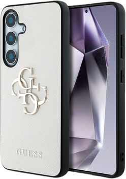 Панель Guess Grained Big 4G Logo Small Classic для Samsung Galaxy S25 Beige (3666339449155)