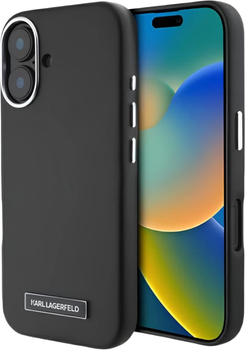 Панель Karl Lagerfeld FW Metal Plate MagSafe для Apple iPhone 16 Black (KLHMP16SPGMSRPK)