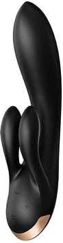 Вибратор-кролик с тремя моторами Satisfyer Double Flex 20.1 х 4.6 см Черный (4061504002583)