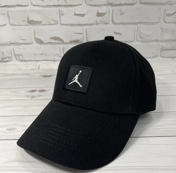 Бавовняна кепка бейсболка Jordan One Size чорна