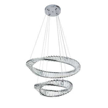 Люстра подвесная хрустальная, LED кольца Levistella 799L8812 (600+400) CH хром