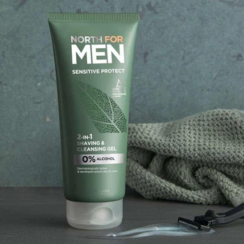 Гель 2 в 1 для бритья и умывания для чувствительной кожи North for Men Sensitive Protect для мужчин