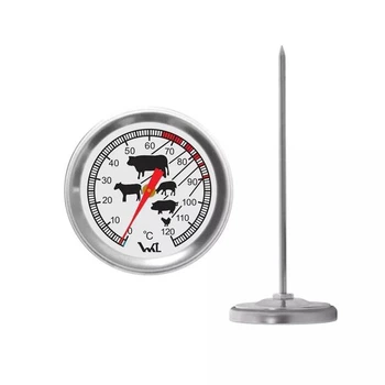 Термометр для мяса и продуктов со щупом из нержавеющей стали 0…120°C