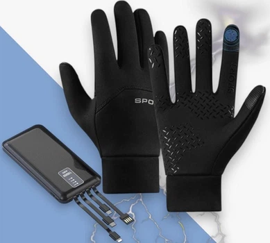 Рукавички з двостороннім підігрівом Oskar, розмір L + Power Bank 10000 mAh