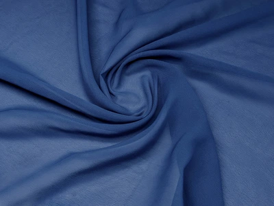 Ткань Шифон однотонный синий, пог. м. (м19, 1506005, к2)