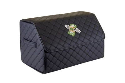 Сумка-органайзер в багажник EVAtech ECO M 30x30x50 см Крилаті гроші чорна з чорною ниткою EHECEMBBBBV155